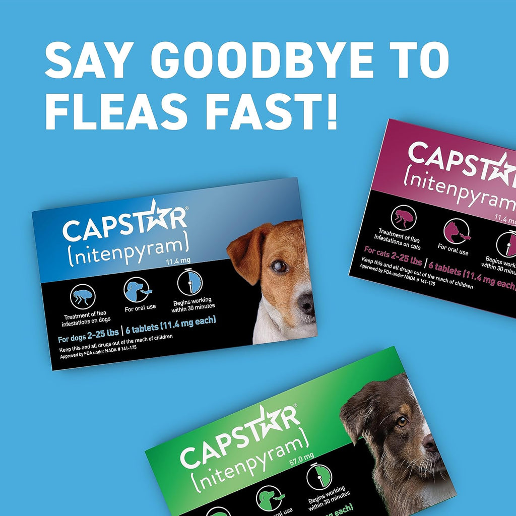 Capstar Flea Tablets Oral Treatment for Dogs 2-25 lb 6 Doses Fast Acting