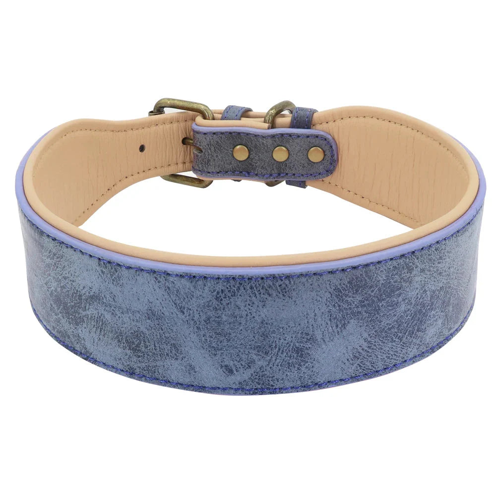 The Wide Luxe Collar - Padded Leather for Large Dogs