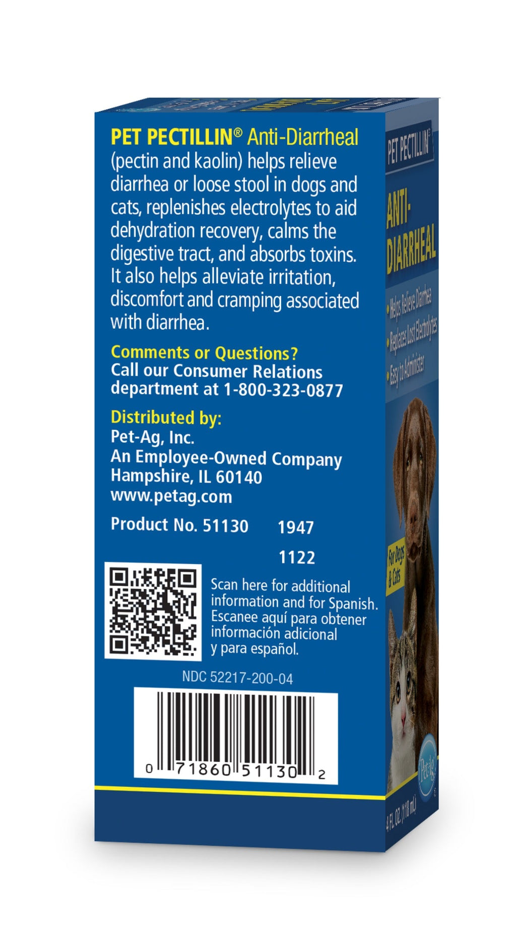 PetAG Pet Pecitillin Anti-Diarreha Medication for Dogs & Cats (4oz)