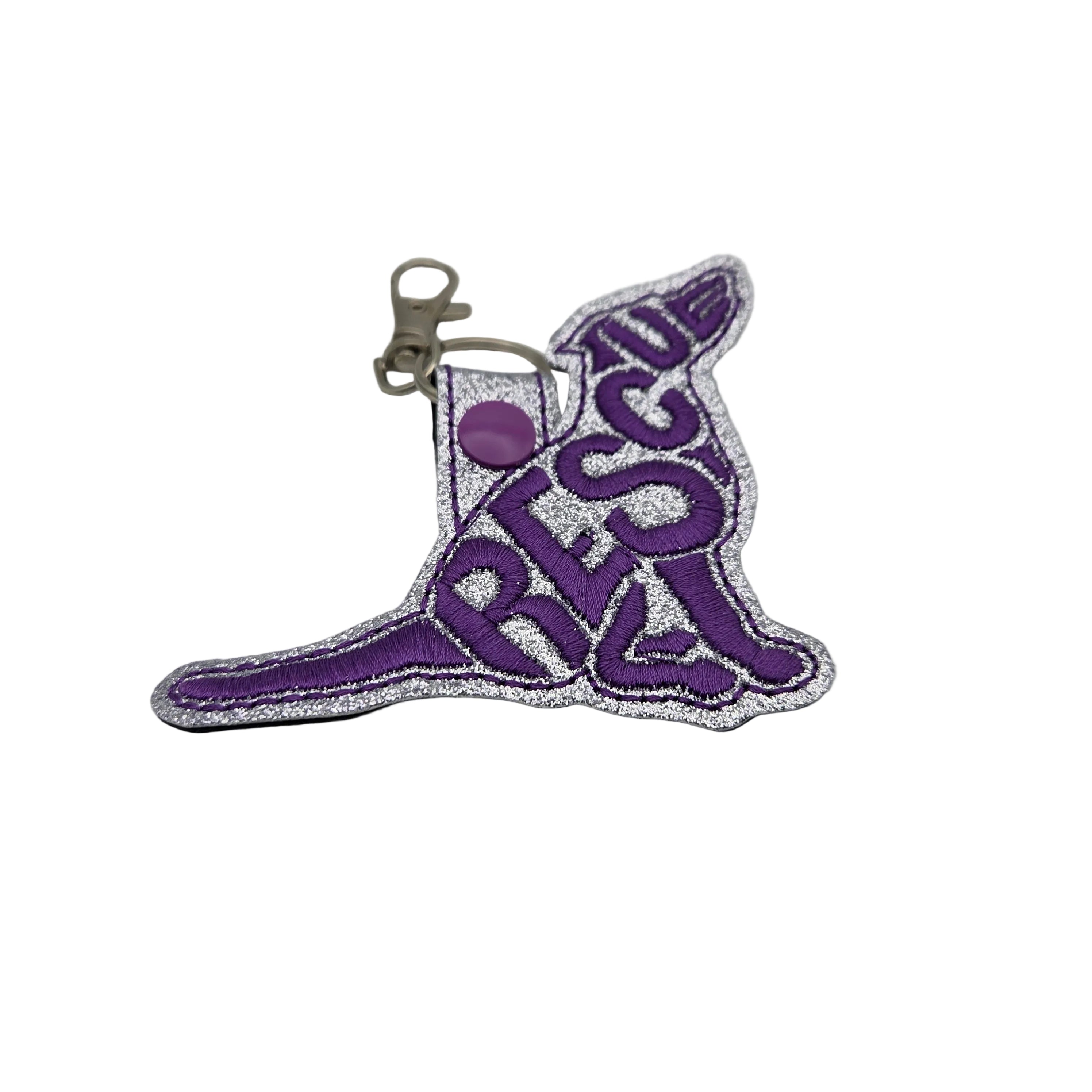 Rescue Dog Keychain Tab, Embroidered Shelter Pet Bag Tag, Rescue Mom Gift, Adopt Don't Shop Key Fob, Animal Volunteer Accessory